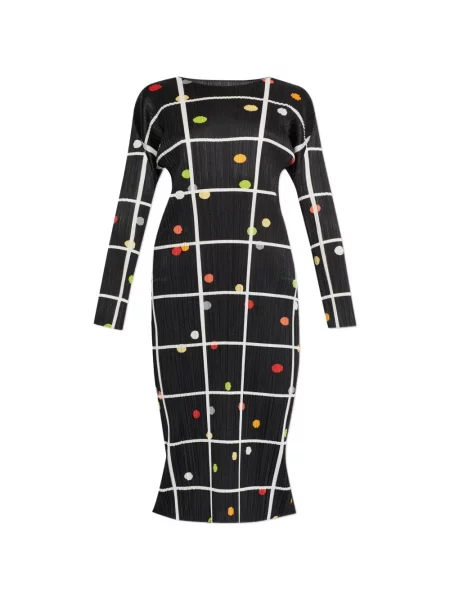 Rochie Pleats Please Issey Miyake cu imagine plisată de costum negru