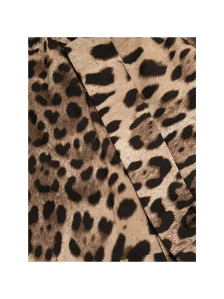 Szorty Dolce And Gabbana w panterkę popelinowe brązowe