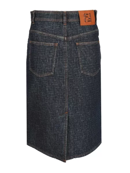 Fustă din denim Fendi albastru