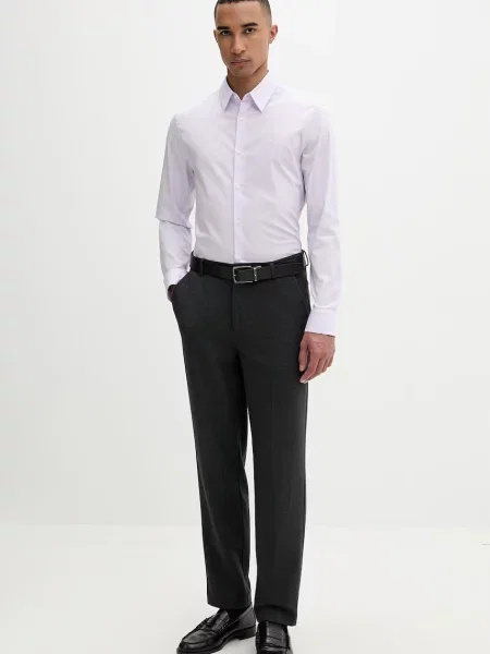 Calvin Klein srajca z bombažem vijolična
