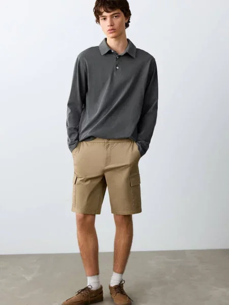 Bermudy cargo piaskowy Teen M MANGO TEEN