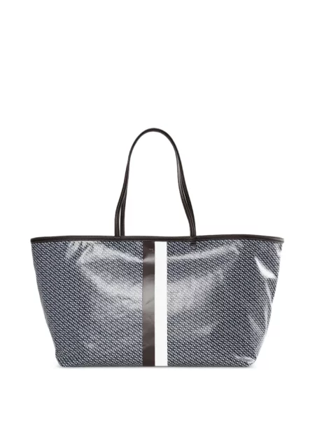 Geantă Tory Burch cu dungi cu imagine albastru