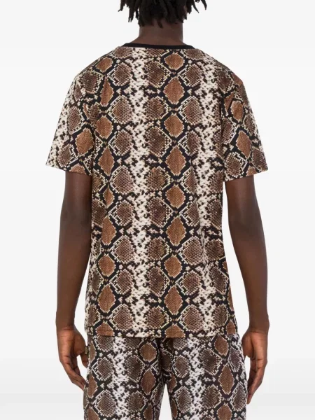 Tricou Moschino cu imagine cu model piele de șarpe maro