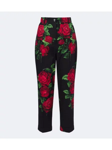 Decupat pantaloni Dolce&gabbana cu model floral negru