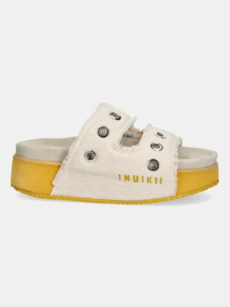 Шлепанцы Inuikii на платформе бежевые