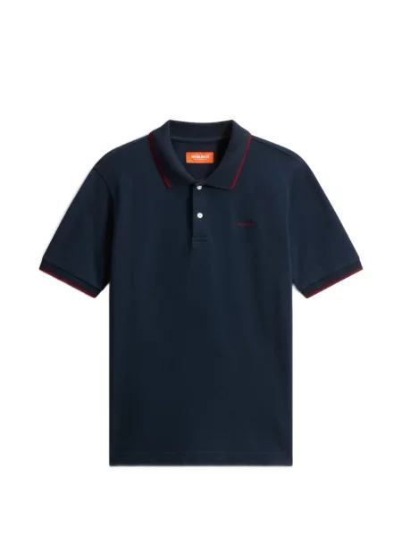 Koszulka polo dziecięca Woolrich niebieska