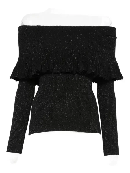 Pulover Twinset cu volane negru