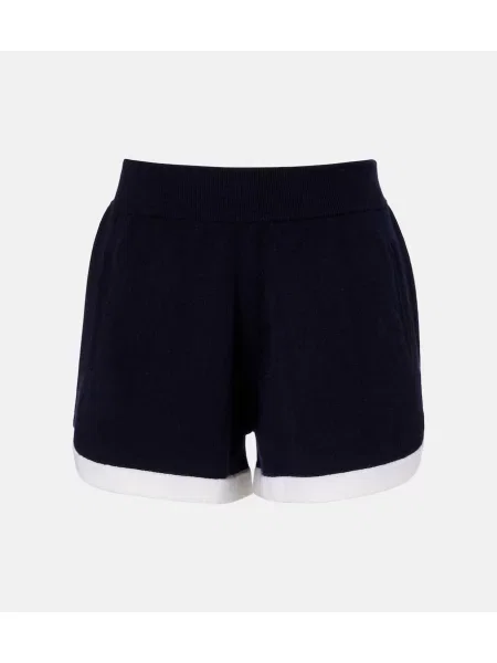 Pantaloni scurți Jardin Des Orangers din cașmir albastru