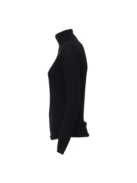 Sweter z golfem C.t.plage z kaszmiru w paski do golfa czarny