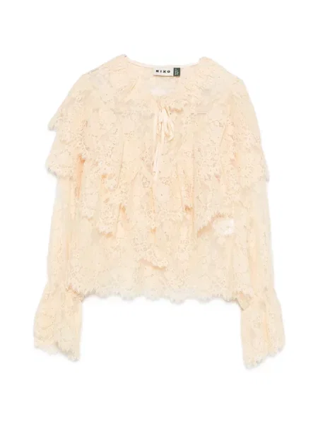 Блуза Rixo с волани с дантела