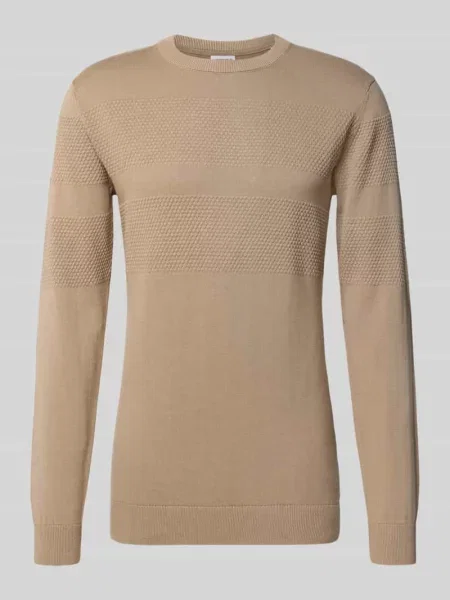 Sweter z dzianiny z prążkowanymi wykończeniami Lindbergh