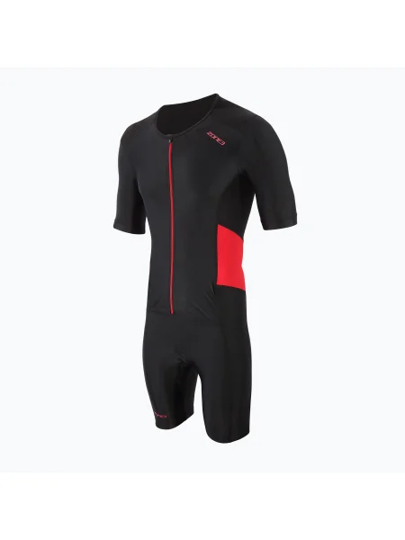 Мъжки костюм за триатлон Activate с къс ръкав и black/red черно