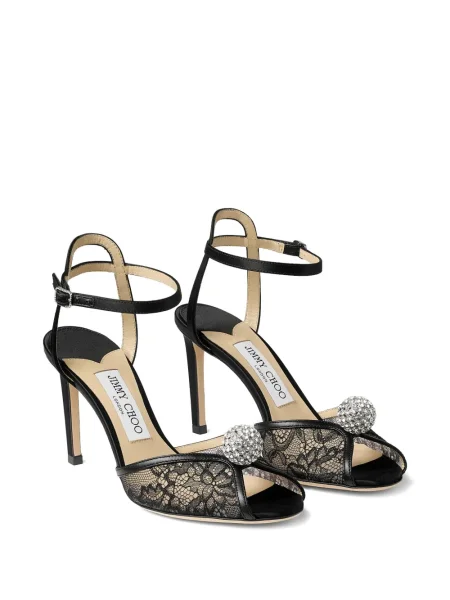 Sandale Jimmy Choo de cristal negru