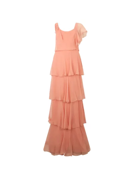 Rochie maxi Alberta Ferretti cu volane roz