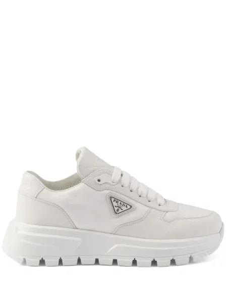 Sneakerși Prada din piele alb