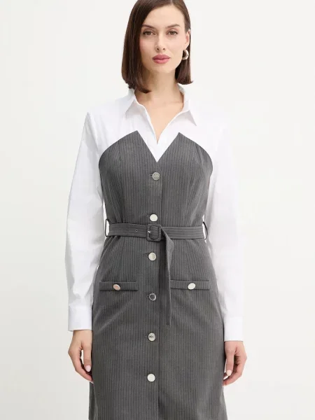 Morgan rochie mini mulată gri