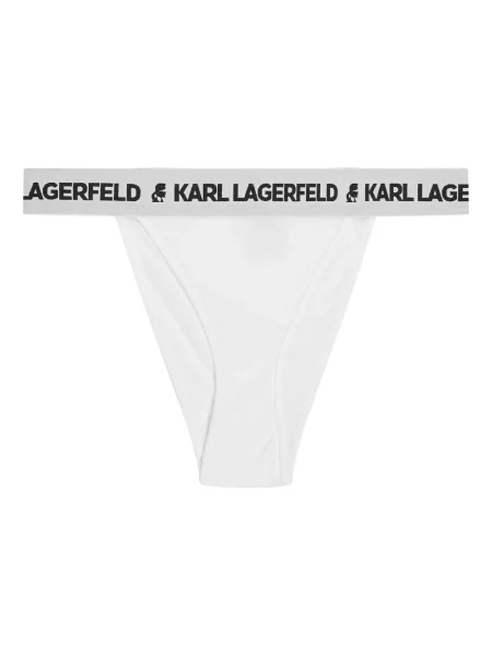 Klasikinio tipo kelnaitės Karl Lagerfeld su autografu balta