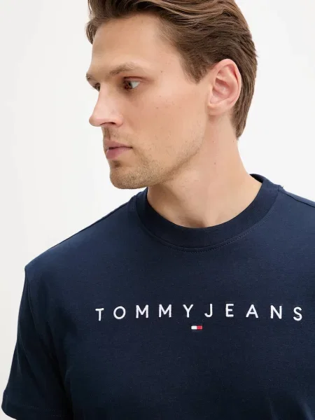 Tommy Jeans T-Shirt Linear Logo granatowy