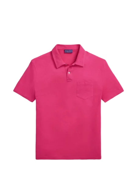 Tricou polo Polo Ralph Lauren cu glugă cu blană cu broderie roșu