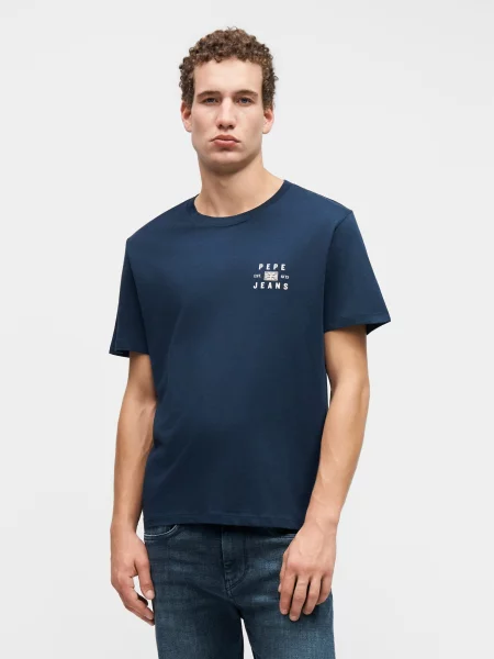 Pepe Jeans Marškinėliai tamsiai mėlyna balta