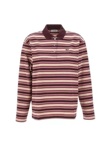 Koszulka polo Lacoste w paski z długim rękawem z paskiem