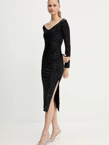 Armani Exchange rochie maxi mulată negru