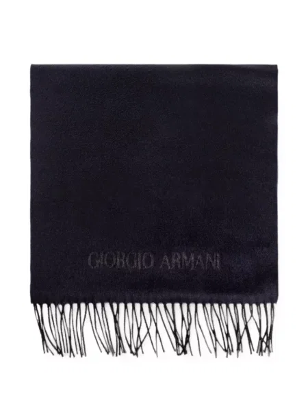 Fular Giorgio Armani cu franjuri albastru