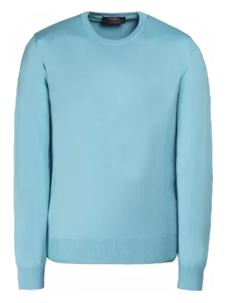 Pulover Moorer cu decolteu rotund albastru
