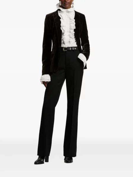 Кожаный колан Ralph Lauren Collection на цветя с катарама черно