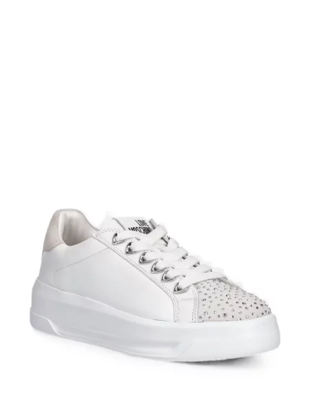 Stras sneakerși Love Moschino alb