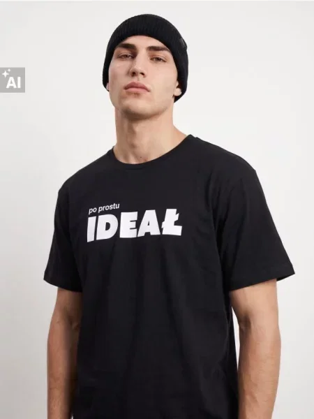 Sinsay tričko s nápisem černá