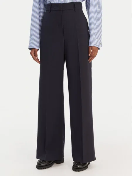 Weekend Max Mara Palazzo kelnės Visivo Tamsiai mėlyna