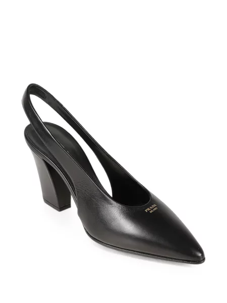 Pantofi cu toc Prada din piele slingback negru