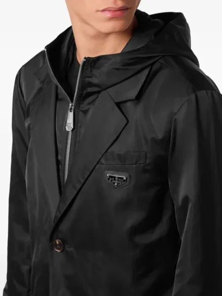 Sacou Philipp Plein cu glugă negru
