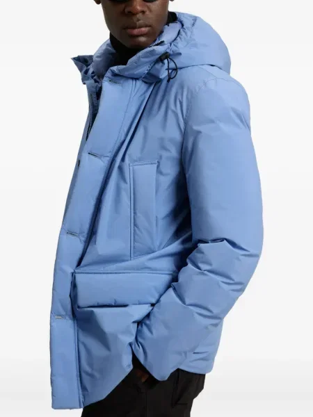 Geacă Woolrich cu glugă albastru