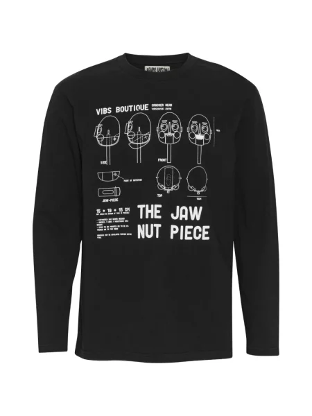 Lung tricou Henrik Vibskov cu imagine negru