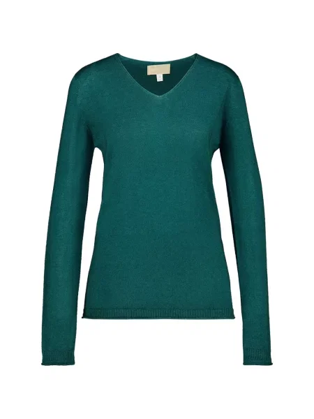 Pulover 120% Lino cu decolteu în V verde