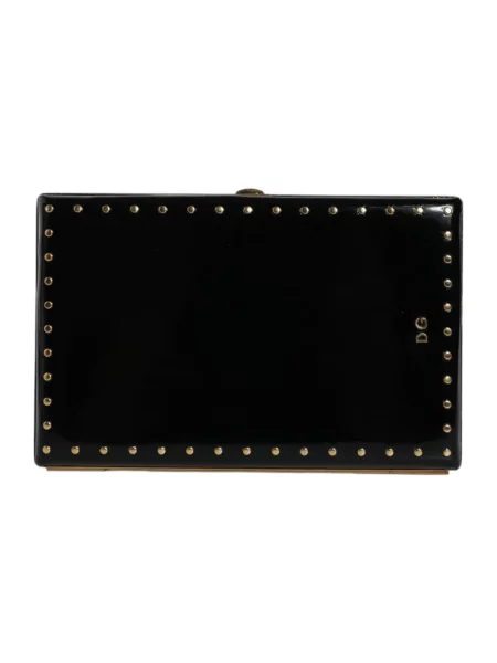Kopertówka Dolce And Gabbana skórzana z nitami czarna