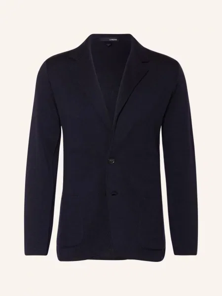Lardini Marynarka Z Dzianiny Extra Slim Fit blau granatowa