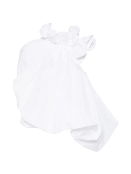 Bluză Comme Des Garçons cu volane alb