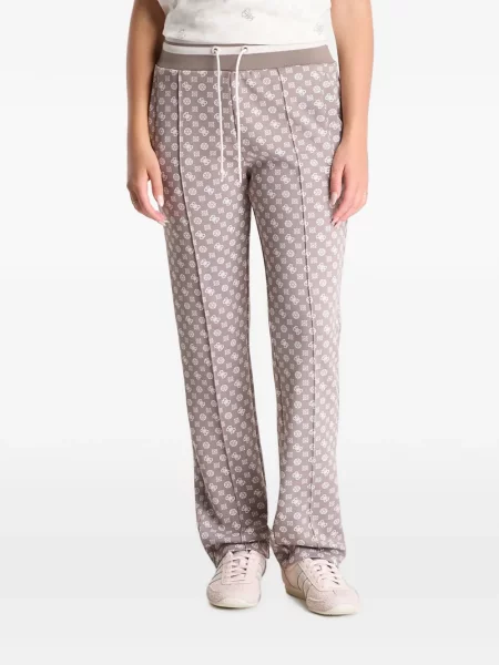 Pantaloni Guess cu imagine alergare maro