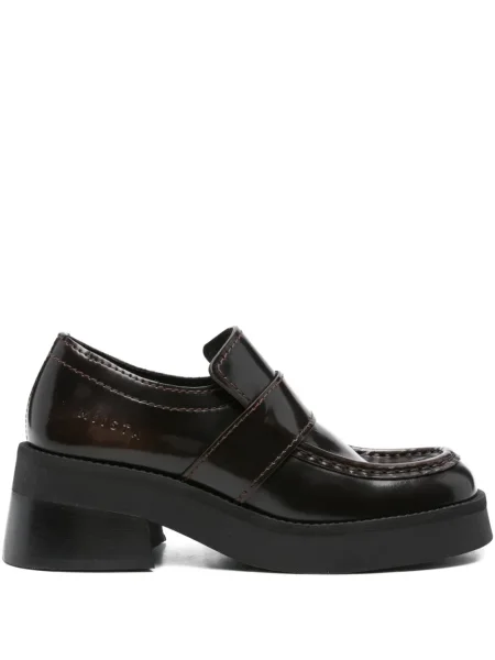 Pantofi loafer Miista din piele cu platformă maro