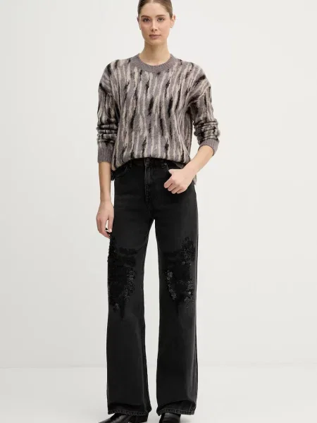 Светр з додаванням мохеру Sisley легкий сірий