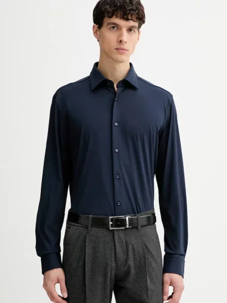 BOSS ing olasz galléros slim sötétkék