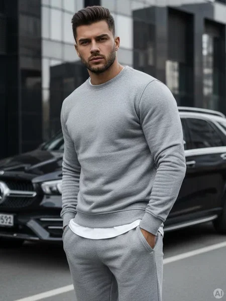 Bluza gładka szara