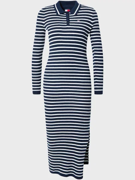 Смугаста джинсова сукня Tommy Jeans синя