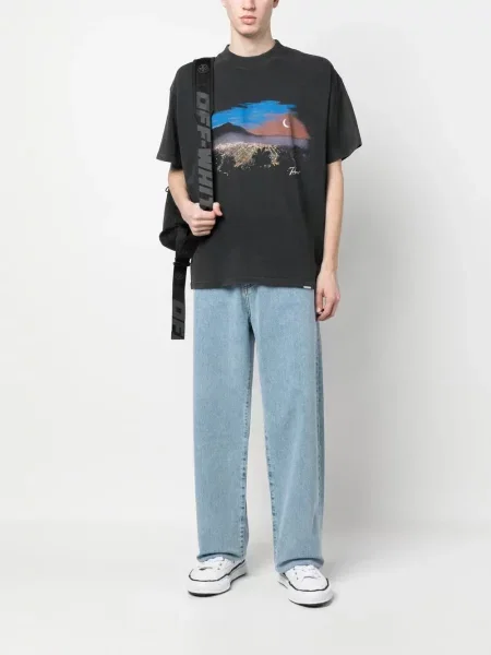 Plačiakojis džinsai Carhartt Wip mėlyna