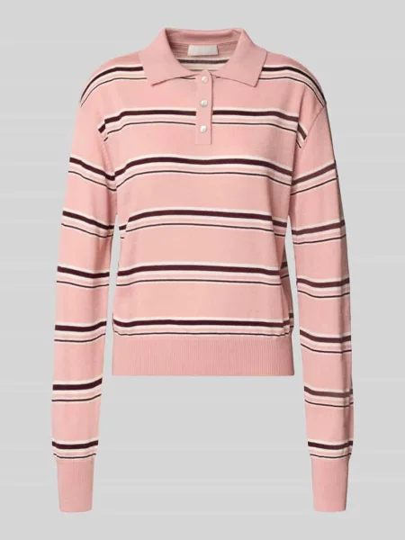 Sweter z dzianiny z kołnierzykiem polo model ‘Lilith’ Leger By Lena Gercke