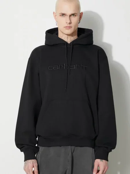 Кофта Carhartt WIP з капюшоном з аплікацією чорний