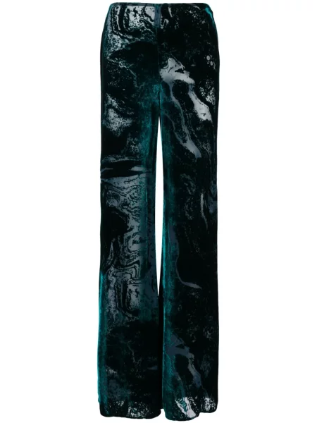 Pantaloni Alberta Ferretti cu talie înaltă de catifea